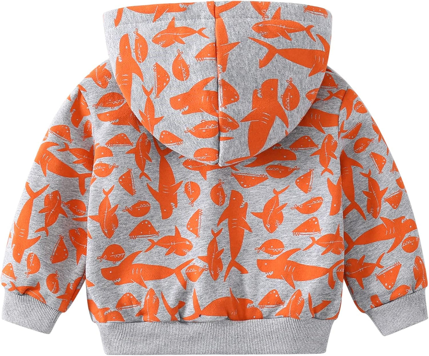 Baby Toddler Boys Dinosaur Hooded Zip Jacket Casual Outerwear Active Sweatshirt