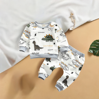 0-24M Dinosaur Newborn Infant Baby Boy Clothes Set Long Sleeve Sweatshirts Tops Pants Outfits